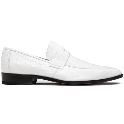 Marco Di Milano Fangio White Ostrich Penny Loafer 1 FANGIO_OSTRICH-OSTRICH LEG_WHITE_8  - from alligatorwarehouse.com