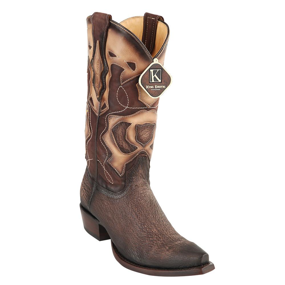 King Exotic Men's Shark Snip Toe Western Boots 3 -01  - from alligatorwarehouse.com