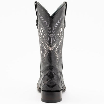 Ferrini Bronco Men's Print Pirarucu Fish Boots Handcrafted Black 5   - from alligatorwarehouse.com