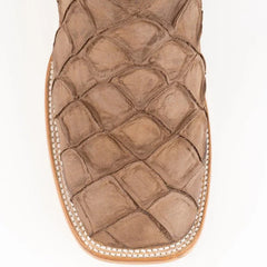 Ferrini Bronco Men's Print Pirarucu Fish Boots Handcrafted Brown