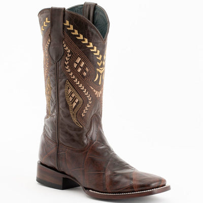 Ferrini Jesse Men's Print Alligator Boots Handcrafted Chocolate 1   - from alligatorwarehouse.com