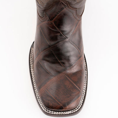 Ferrini Jesse Men's Print Alligator Boots Handcrafted Chocolate 3   - from alligatorwarehouse.com