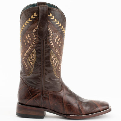 Ferrini Jesse Men's Print Alligator Boots Handcrafted Chocolate 2   - from alligatorwarehouse.com