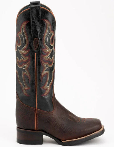 Ferrini Men's Blaze Leather Square Toe Boots Handcrafted - Chocolate 3 13293-09-080-D  - from alligatorwarehouse.com