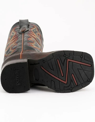 Ferrini Men's Blaze Leather Square Toe Boots Handcrafted - Chocolate 6 13293-09-080-D  - from alligatorwarehouse.com