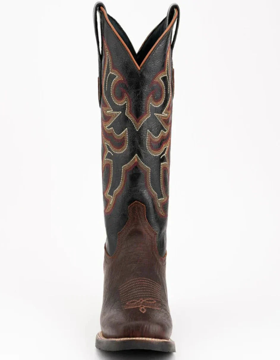 Ferrini Men's Blaze Leather Square Toe Boots Handcrafted - Chocolate 5 13293-09-080-D  - from alligatorwarehouse.com