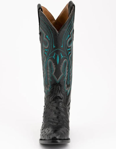 Ferrini Men's Colt Full Quill Ostrich Boots Handcrafted - Black 4 10111-04-080-D  - from alligatorwarehouse.com