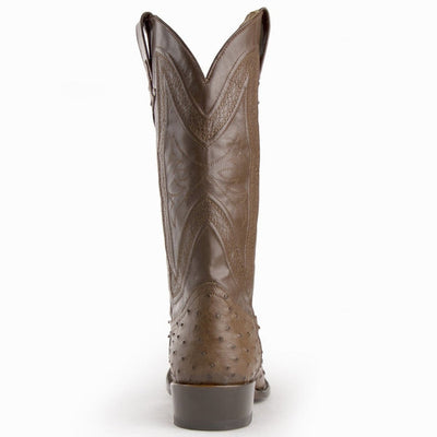 Ferrini Men's Colt Full Quill Ostrich Boots Handcrafted - Kango Brown 4   - from alligatorwarehouse.com