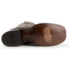 Ferrini Men's Colt Full Quill Ostrich Square Toe Boots Handcrafted - Black