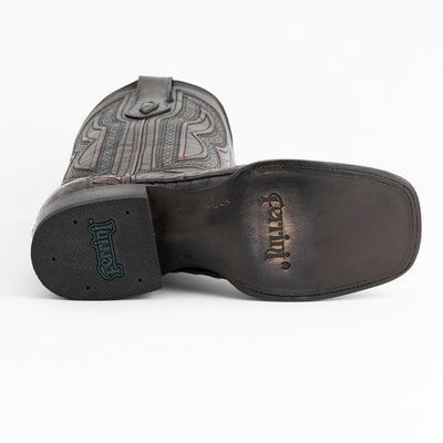 Ferrini Men's Dakota Hornback Caiman Boots - Square Toe Handcrafted Black Cherry 4   - from alligatorwarehouse.com