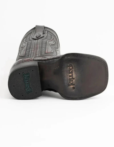 Ferrini Men's Dakota Hornback Caiman Boots - Square Toe Handcrafted Black Cherry 6 10493-08-090-D  - from alligatorwarehouse.com