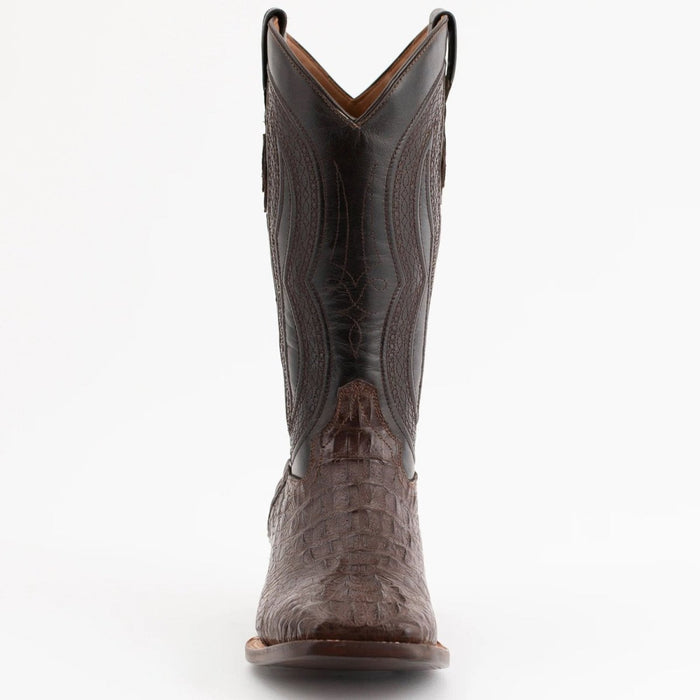 Ferrini Men's Dakota Hornback Caiman Boots - Square Toe Handcrafted Brown