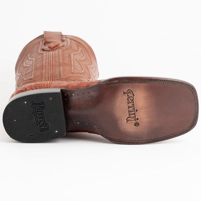 Ferrini Men's Dakota Hornback Caiman Boots - Square Toe Handcrafted Cognac 5   - from alligatorwarehouse.com