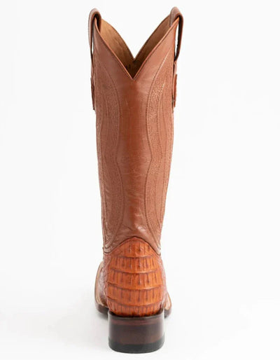 Ferrini Men's Dakota Hornback Caiman Boots - Square Toe Handcrafted Cognac 2 10493-02-080-D  - from alligatorwarehouse.com