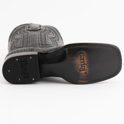 Ferrini Men's Dakota Hornback Caiman Western Boots - Square Toe Handcrafted Black 3   - from alligatorwarehouse.com