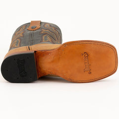 Ferrini Men's Kingston Leather Square Toe Boots Handcrafted - Antique Saddle