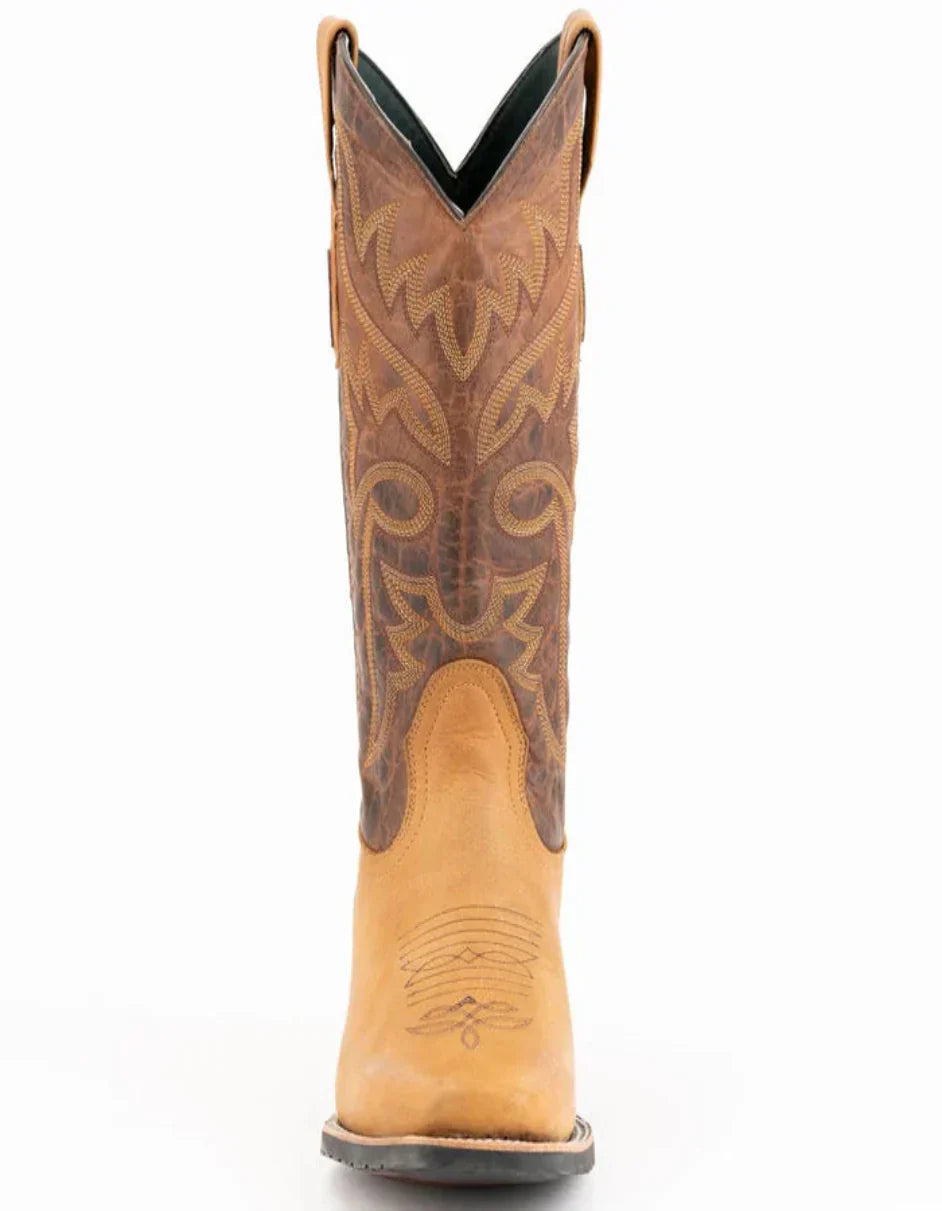 Ferrini Men's Kingston Rubber Sole Square Toe Boots Handcrafted - Tan 4 13171-16-080-D  - from alligatorwarehouse.com