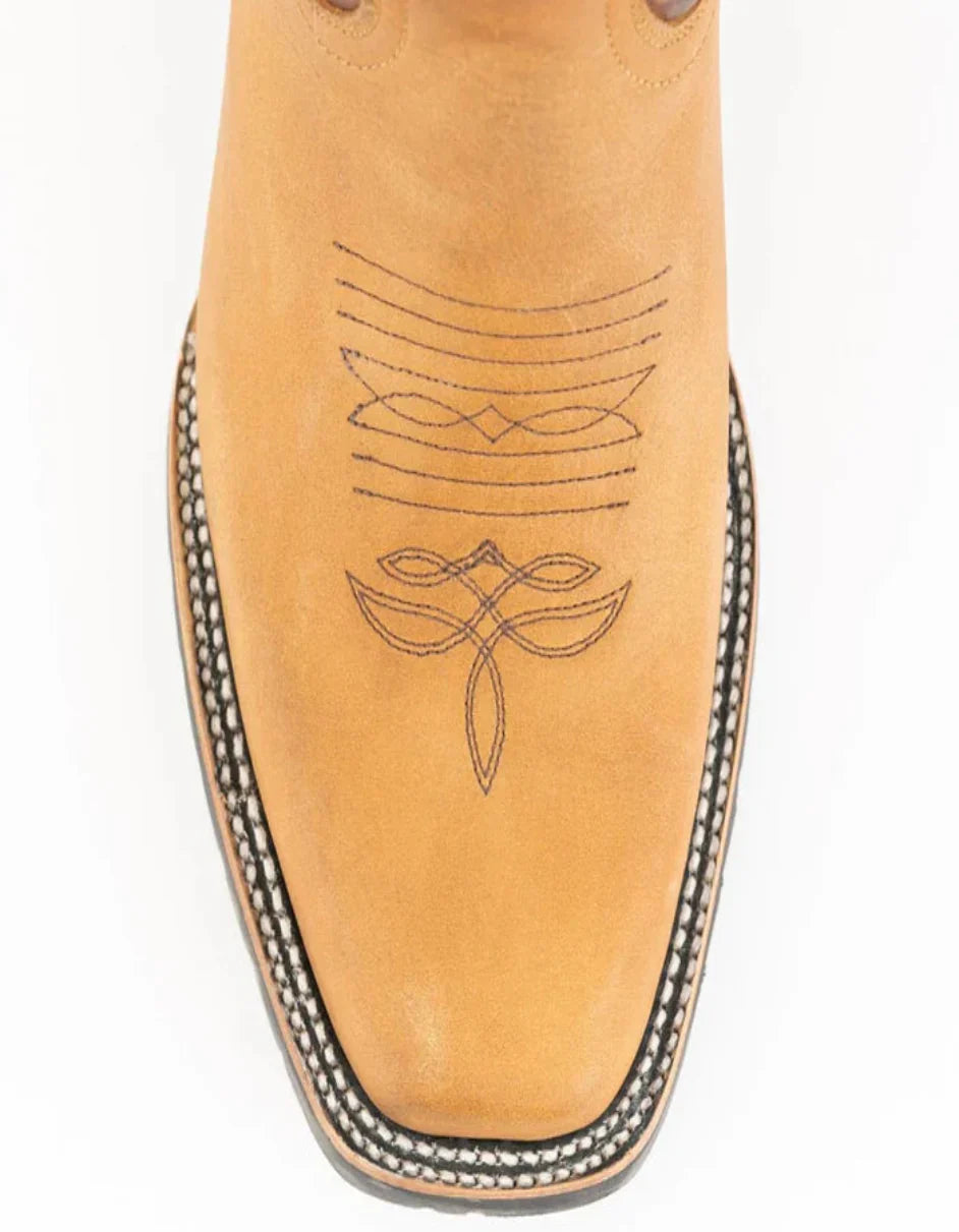 Ferrini Men's Kingston Rubber Sole Square Toe Boots Handcrafted - Tan 2 13171-16-080-D  - from alligatorwarehouse.com