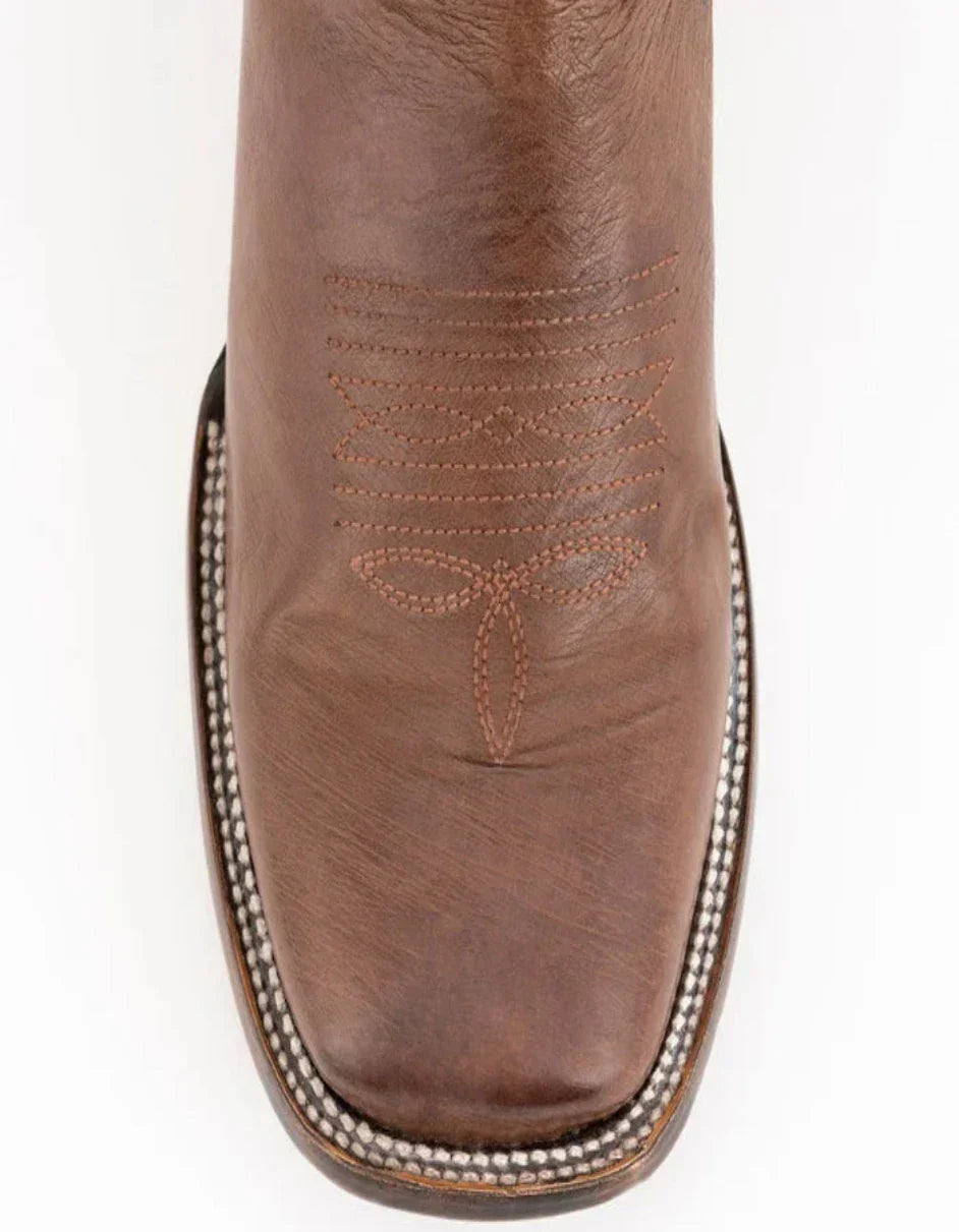 Ferrini Men's Morgan Smooth Ostrich Square Toe Boots Handcrafted - Kango Brown 1029307 2 10293-07-080-D  - from alligatorwarehouse.com