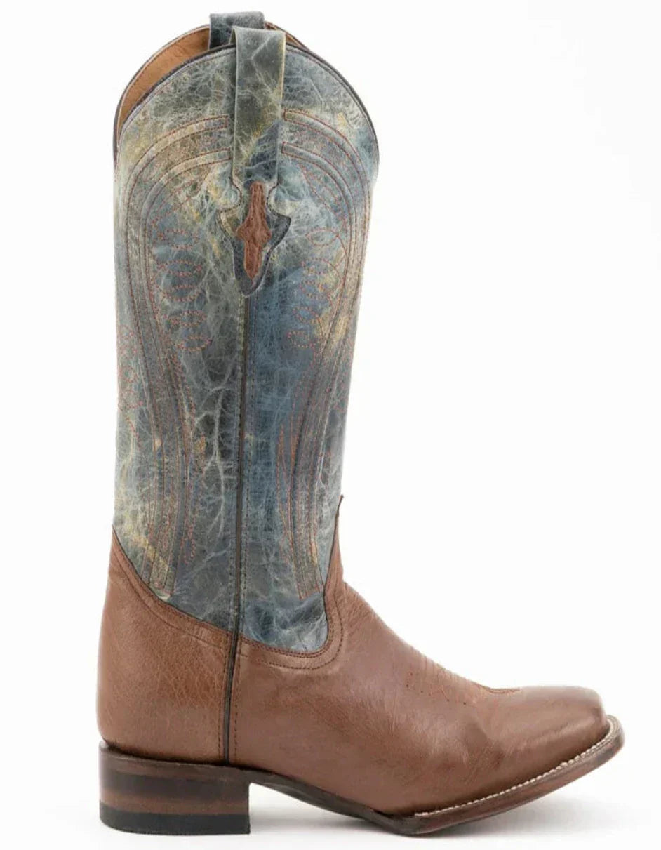 Ferrini Men's Morgan Smooth Ostrich Square Toe Boots Handcrafted - Kango Brown 1029307 5 10293-07-080-D  - from alligatorwarehouse.com