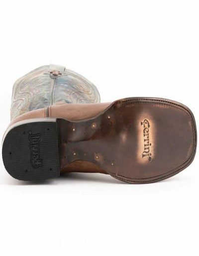 Ferrini Men's Morgan Smooth Ostrich Square Toe Boots Handcrafted - Kango Brown 1029307 6 10293-07-080-D  - from alligatorwarehouse.com