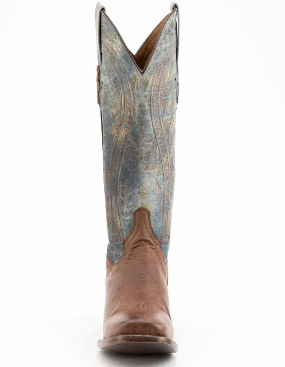 Ferrini Men's Morgan Smooth Ostrich Square Toe Boots Handcrafted - Kango Brown 1029307 4 10293-07-080-D  - from alligatorwarehouse.com