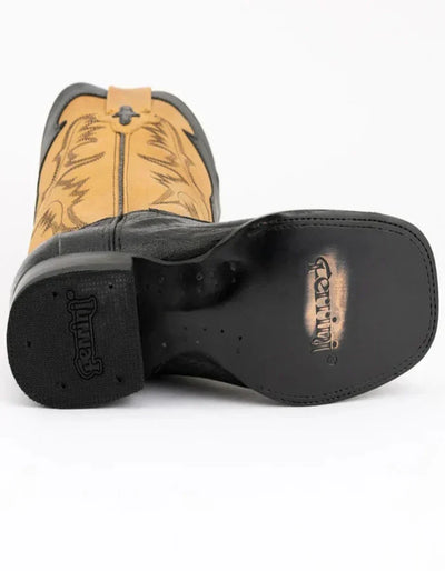 Ferrini Men's Nash Ostrich Leg Boots Handcrafted - Black 6 11493-04-080-D  - from alligatorwarehouse.com