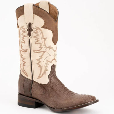 Ferrini Men's Nash Ostrich Leg Boots Handcrafted - Brown 1 11493-10-095-D  - from alligatorwarehouse.com