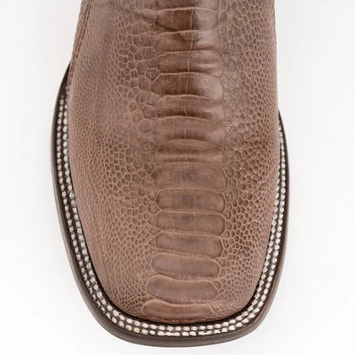Ferrini Men's Nash Ostrich Leg Boots Handcrafted - Brown 6 11493-10-095-D  - from alligatorwarehouse.com