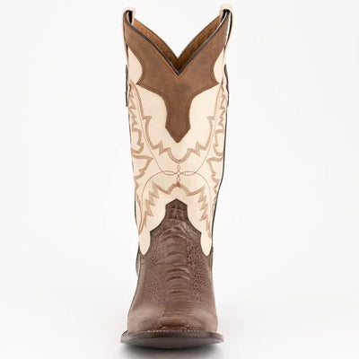 Ferrini Men's Nash Ostrich Leg Boots Handcrafted - Brown 4 11493-10-095-D  - from alligatorwarehouse.com