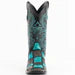 Ferrini Men's Patchwork Square Toe Boots Handcrafted - Black/Teal 1139350 4 11393-50-080-D  - from alligatorwarehouse.com
