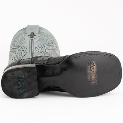 Ferrini Men's Pinto Patch Ostrich Square Toe Boots Handcrafted - Kango Brown 6   - from alligatorwarehouse.com