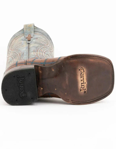 Ferrini Men's Pinto Patch Ostrich Square Toe Boots Handcrafted - Kango Brown 1169307 6 1169307_8  - from alligatorwarehouse.com