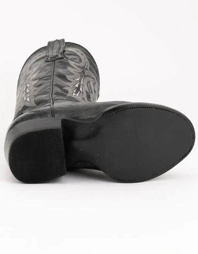 Ferrini Men's Remington Leather Round Toe Boots Handcrafted Black 6 12111-04-090-D  - from alligatorwarehouse.com