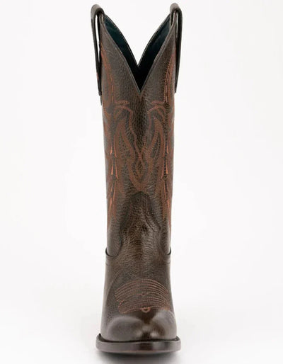 Ferrini Men's Remington Leather Round Toe Boots Handcrafted Chocolate 5 12111-09-090-D  - from alligatorwarehouse.com