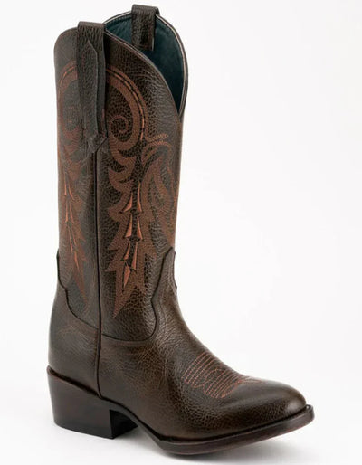 Ferrini Men's Remington Leather Round Toe Boots Handcrafted Chocolate 1 12111-09-090-D  - from alligatorwarehouse.com