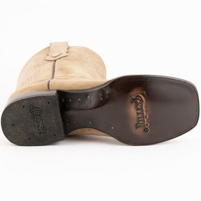 Ferrini Men's Roughrider Square Toe Boots Handcrafted - Taupe 2   - from alligatorwarehouse.com