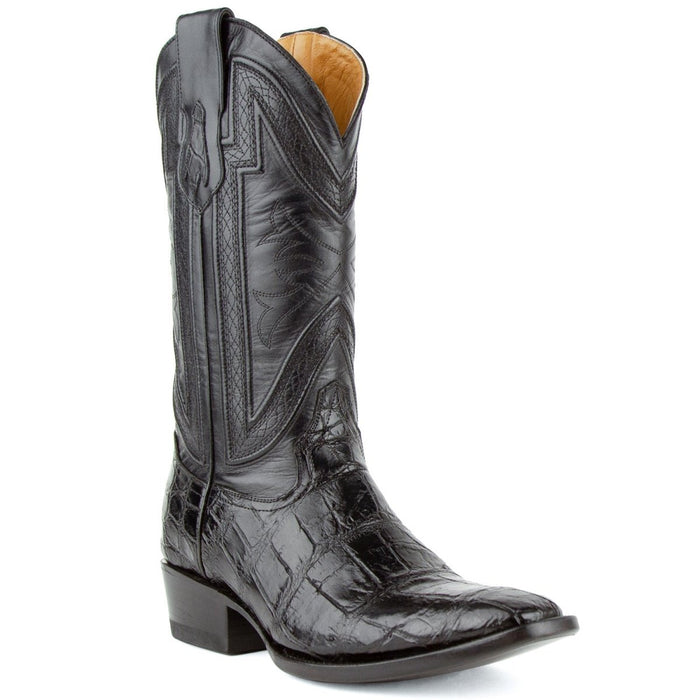Ferrini Jesse Men's Print Alligator Boots Handcrafted Black