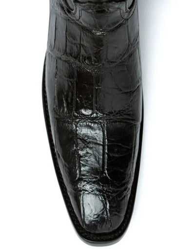 Ferrini Men's Stallion Alligator Belly Boots French Toe Handcrafted Black 1074104 2 10741-04-085-EE  - from alligatorwarehouse.com
