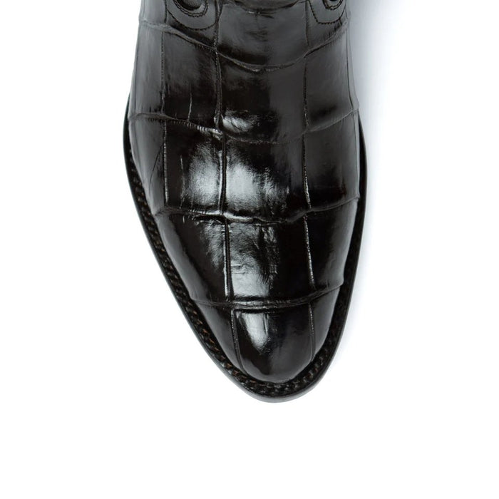 Ferrini Men's Stallion Alligator Belly Boots Round Toe Black 5   - from alligatorwarehouse.com