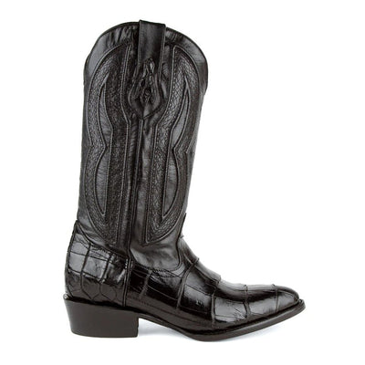 Ferrini Men's Stallion Alligator Belly Boots Round Toe Black 4   - from alligatorwarehouse.com