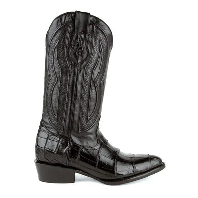 Ferrini Men's Stallion Alligator Belly Boots Round Toe Black 1071127 5 10711-27-080-D  - from alligatorwarehouse.com