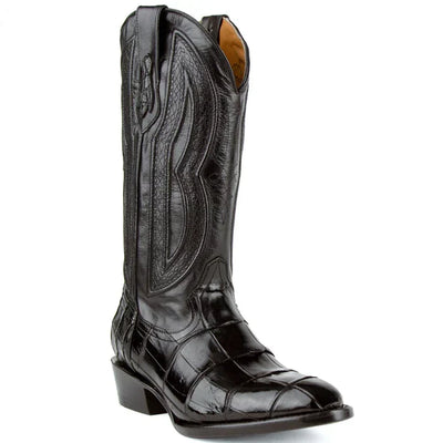 Ferrini Men's Stallion Alligator Belly Boots Round Toe Black 1071127 1 10711-27-080-D  - from alligatorwarehouse.com