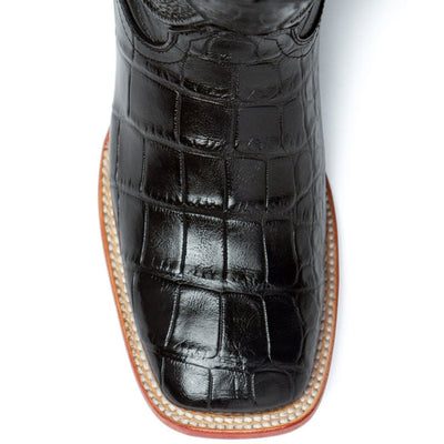 Ferrini Men's Stallion Alligator Belly Boots Narrow Square Toe Handcrafted Cognac 2   - from alligatorwarehouse.com