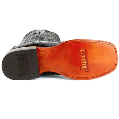 Ferrini Men's Stallion Alligator Belly Boots Square Toe Black 1079304 6 10793-04-080-D  - from alligatorwarehouse.com