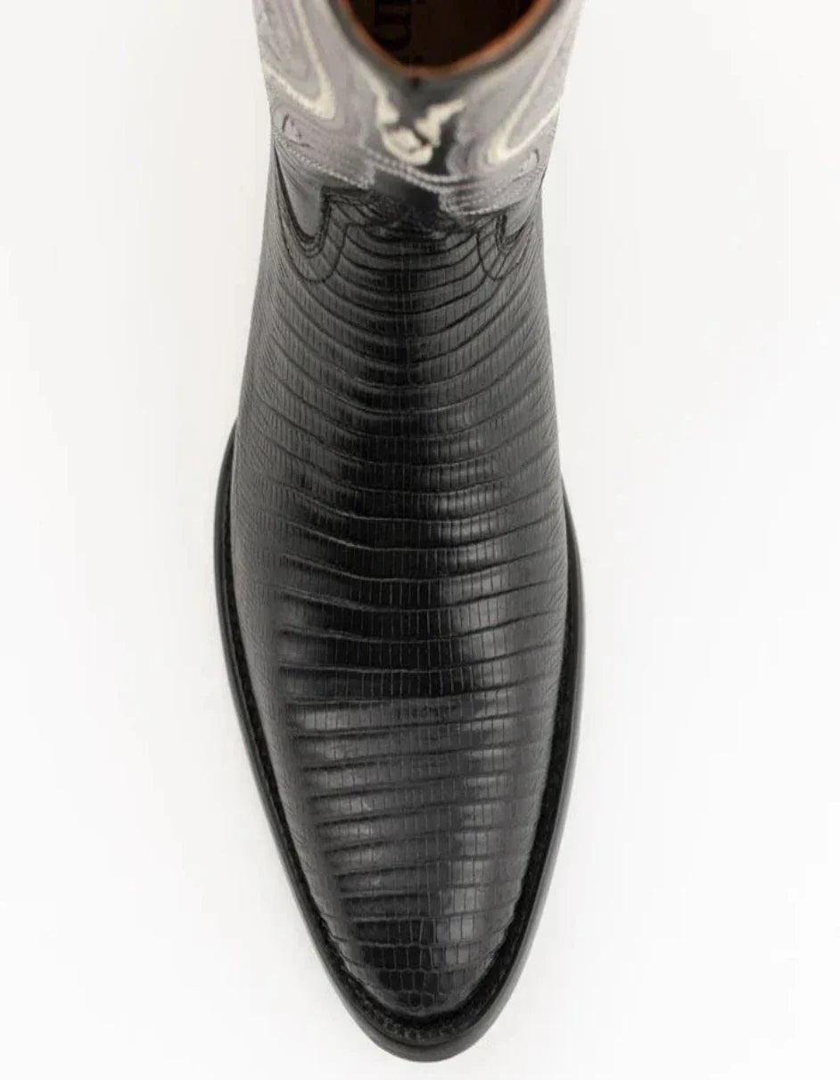 Ferrini Men's Taylor Lizard Round Toe Handcrafted - Black 1111104 2 11111-04-080-D  - from alligatorwarehouse.com