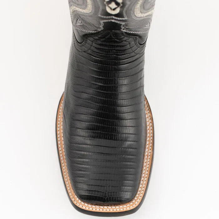 Ferrini Men's Taylor Lizard Square Toe Handcrafted - Black 1119304 2 11193-04-080-D  - from alligatorwarehouse.com