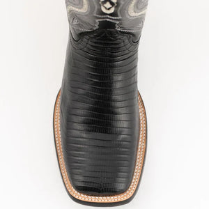 Ferrini Men's Taylor Lizard Square Toe Handcrafted - Black 1119304