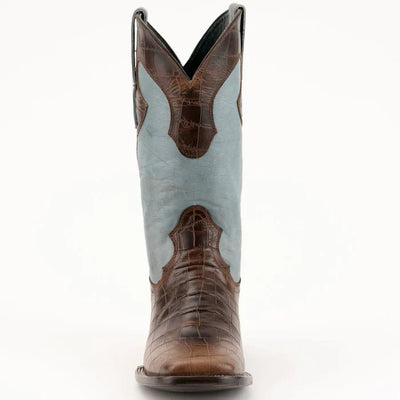 Ferrini Mustang Men's Print Alligator Boots Handcrafted Brown 4   - from alligatorwarehouse.com