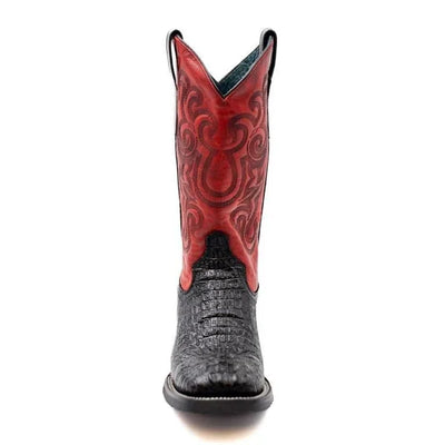 Ferrini Stampede Men's Print Crocodile Boots Handcrafted Black 40493-04 4 40493-04_8  - from alligatorwarehouse.com